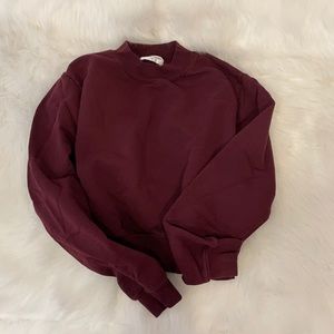 Dark purple cropped crew sweatshirt